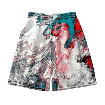 Plaža Hlače za Moške in ženske oblačila 3D digitalni tisk priložnostne hlače Modni trend par Hlače 17