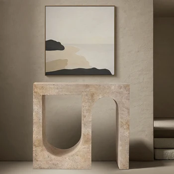 Nordijska nov slog hodnik konzole mize dnevno sobo sodoben bež kamna, travertin naravnega marmorja trgovina prilagajanje