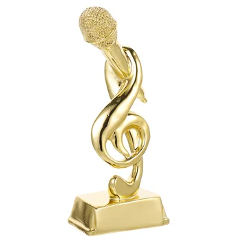 Pokal Mikrofon Nagrado Stranka Trofeje Glasbo, Petje Nagrade Karaoke Zlato Zlati Mikrofon Opomba Smešno Kip Glasbeno Tekmovanje
