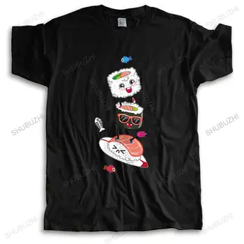 Surfin Suši Japonske Hrane Moški T-shirt Natisne Majica s kratkimi rokavi Moški Kratek Rokav Bombaž Meri v Velikosti Vrh Tee Za Ekipo padec ladijskega prometa