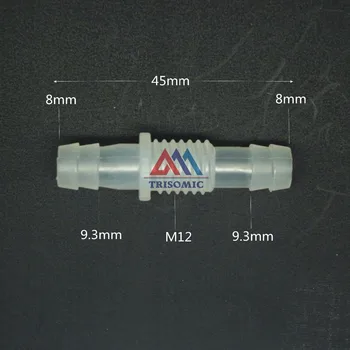 8 mm-M12-8 mm Ravne Zmanjšanje Priključek Plastične Vgradnjo Bodeče Zmanjšanje Priključek Meritev Material PP