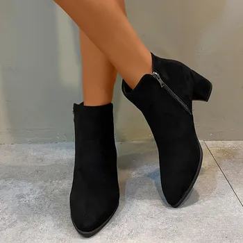 Dame Čevlji na Prodajo 2023 Jeseni, Pozimi Priložnostne Moda Kavbojski Škornji Moda za Ženske Klin Krog Toe Oblikovalec Čevlji