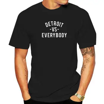Eminem T Shirt Glasbe Natisniti Tee Srajce Detroit VS Vsi Bela Grafični T Srajce Moške Osnovne Tiskane Majice Kratek Rokav T-Shirt