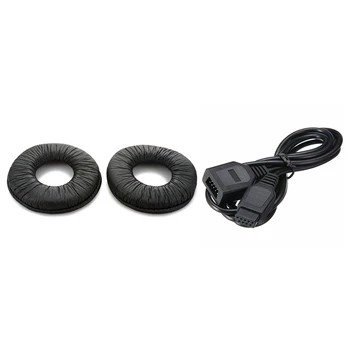 1 Par za Sony MDR-V150 V200 V250 V300 V400 ZX300 Slušalke Zamenjava Uho Pad & 1 Kos 9 Pin Kabel Podaljšek