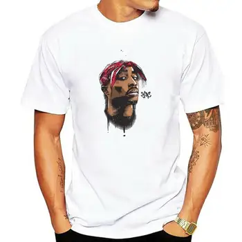 EU velikost Moških Tiskanja Tupac 2pac T-shirt Kratek rokav O-Vratu Bela Tshirt Hip Hop Zamotek harajuku Ulične majica s kratkimi rokavi
