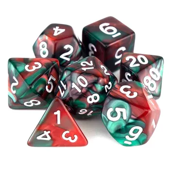 7pcs Rdeča Zelena Mešani Polyhedral Kocke za DND TRPG Digitalni Kocke Nastavite Družini Stranka Zabava Tabela Igra Igre Dobave