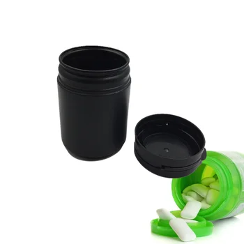 6pcs 150 ml HDPE Plastike Sladkarije Matte Black Tabletke Steklenice Prazne Kapsule Gumijaste Steklenice z Pull-obroč odtrgajte skp