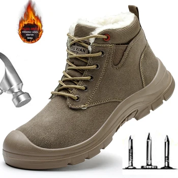 Zimski flis-izolirani električni varjenje dela zaščito, čevlji z volno jekla anti-razbija anti-zbadanjem varovalni čevlji M1146