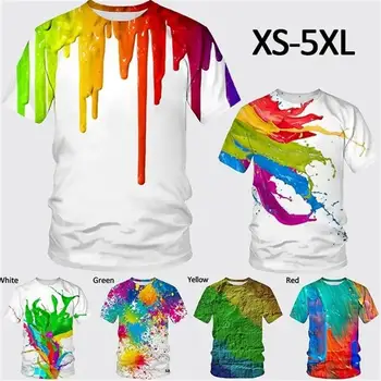 Nove Modne Barve Grafitov Majica 3D Tiskanje Moške Poletne Priložnostne T-shirt Hip Hop Harajuku Moda Ulične Kratka Sleeved Majica