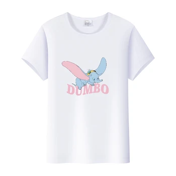 Kawaii Disney Risanke Dumbo Vrhovi Ženske Prevelik T-majice, Bluze Moških Tees Poletje Kratkimi Rokavi Tshirt 90. LETIH Svoboden Ženske Oblačila