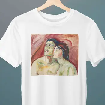 Lice do Edvard Munch Slikarstvo T Shirt Umetnosti za Njo Mu Ljubimec