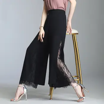 Kitajski slog tradicionalnih izboljšano qipao plesne hlače ženske šifon širok noge hlače ženske elegantne priložnostne vsakodnevno Čipke hlače