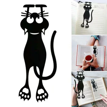 5PCS zaznamek Kawaii Mačka Zaznamki za Knjige 3D Stereo Živali Črni Knjigi Označi za Študenta, Učitelja Darila Ustvarjalne Tiskovine