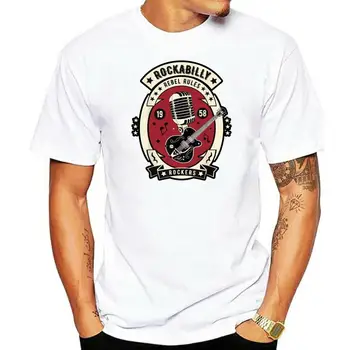 Rockabilly Oblačila za Moške, Ženske Retro 50S Rocker T Shirt 2022 Moških Hip Hop Modo Priložnostne Tee Majica za Moške Majica Oblikovalec