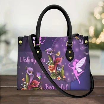 FORUDESIGNS Ženske Torbice Flower Fairy Usnje Moda Messenger Bag Priložnostne Totes Vrečko Darila za Dekleta Kozmetični Pripomočki