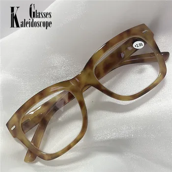 Vintage Ultralahkih Obravnavi Očala Moški Ženske Kvadratnih Očala Okvirji za Branje Ženska Črna Modra Očala Očala Okvir +100 150