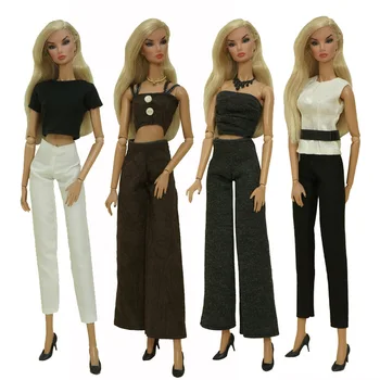 VELIKA PROMOCIJA / top + hlače / bele in črne barve obleko punčko oblačila sklop za 30 cm BJD Xinyi FR ST Barbie Lutka / doll oblačila