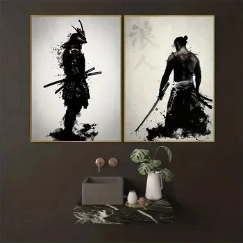 Japonski Samuraj, Platno, Slike Wall Art Znak Plakate In Grafike Doma Dekoraterstvo Za Dnevno Sobo, Spalnica Brez Okvirjev