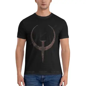 Quake 1 Logotip navadne T-Shirt letnik majica s kratkimi rokavi za športni navdušenec, t-majice prevelik t majica blagovne znamke t-shirt poletnih vrh tees