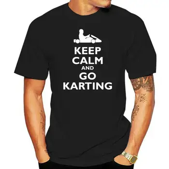 Ohraniti Mirno in Pojdite Karting - Mens T-Shirt - Go Kart - GoKarting Mans Edinstveno Bombaž, Kratke Rokave O-Neck Majica s kratkimi rokavi