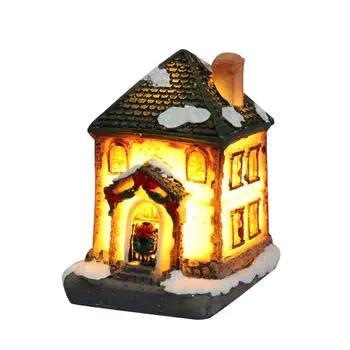 Lepe Krepak Hiši Božič Obliko Hiše Figur Chrismas LED Luči Hiša Božič Figur za Party House Model