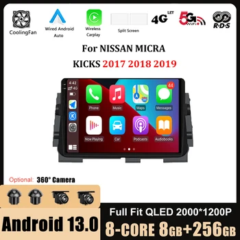 Radio Bluetooth, WIFI Android 13 Auto radio, Brezžični Carplay Multimedia 10.1 palčni za NISSAN MICRA BRCNE 2017 2018 2019 4GLTE