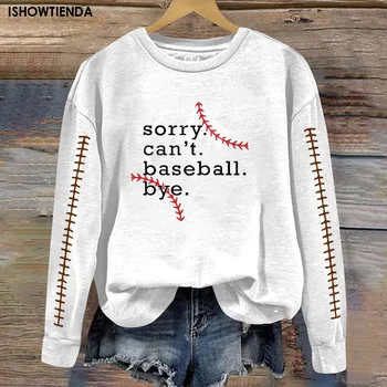 Akvarel Baseball Tiskanja Tshirts Ženske Pismo Print Majica S Kratkimi Rokavi Femme Sweatshirts Krog Vratu Majica Baseball Tiskanja Bluzo Majica