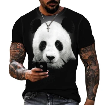 Risanka Moške majice 3d Panda T Shirt za Moške/Ženske Smešno Priložnostne O Vratu moška Oblačila Prevelik Vrhovi Moda Tee Majica