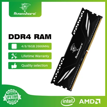 Avanshare RAM DDR4 4GB 8GB 16GB 32GB Pomnilniško 2400MHz 2666MHz 3200MHz Namizje Dimm Visoko Združljiv Z hladilnega telesa