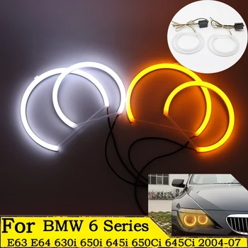 SMD Bombaž Svetlobe Switchback LED Angel Eye Halo Obroč Kit Za BMW SERIJE 6 E63 E64 630i 650i 645i 650Ci 645Ci M6 2004 2005-2007
