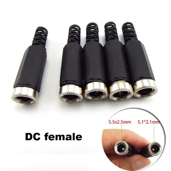 DC Ženski Napajalni Vtič Električni Priključek 5.5mmx2.1mm Ženski Vtičnica Socket Adapter za Žice Polnjenje Adapter D5