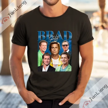 Filmskih igralcev Vrhovi Brad Pitt Kratki Rokavi T-shirt Film Tshirt Kpop Harajuku Ulične Goth Oblačila, majice za Ženske Y2k Moški