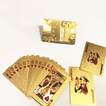 24K Gold Zabava Igralne Karte Nepremočljiva Kart Magic Igralne Karte, Poker Igra Krovu, Zlata Folija Poker Set Plastičnih Magic Kartic
