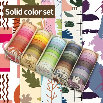 11Pcs/Set Barva Serije Washi Tape Washi Trakovi DIY Scrapbooking Deco Ustvarjalne Kawaii Maskiranje Trakovi Pisalne Potrebščine