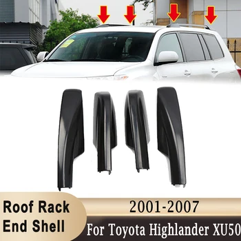4Pcs Streho, Pokrov Prtljažnika Bar Železniškega Koncu Lupini Za Toyota Highlander XU50 2001-2007 Strešni Prtljažnik Koncu Plasitc Pokrov zaščitni