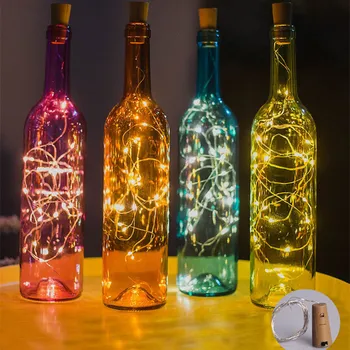 10pcs Steklenico Vina Svetlobe S Pluto Božič Poročni Dekoracijo, Vključno z Baterijo Počitnice Lučka Niz LED Bakrene Žice Vila Lučka