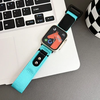 Multi Barva Platno Watchband Za Apple Watch Ultra 2 Trak 49 mm 41mm 45 mm Najlon Zanko Najlon Zanko Za iWatch Series 9 8 7 6 5 4 SE