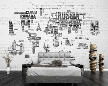 WELLYU ozadje po Meri zemljevidu sveta ročno poslikane nordijska tv ozadje stene 3d doma dekor dnevna soba, spalnica freske 3d wallpaper3D