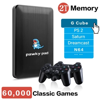 VROČE 2T HDD Pawky Pad Retro Igra Video 4K 3D Prenosni Zunanji Igra Konzola za G Kocka/Saturn/PS2/N64 60000+ Igre za Windows PC