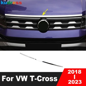 Za Volkswagen VW T-cross Tcross 2018-2022 2023 Jekla Avto Spredaj Kapuco Pokrov Motorja Trim Zgornji Masko, Trak Zunanja Oprema