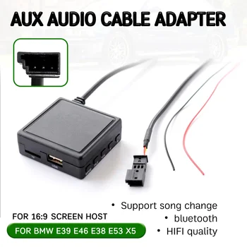 bluetooth Aux Sprejemnik Kabel z USB,mikrofon, Hands-free (Aux vmesnik za BMW E46 E39 E53 X5 za 16:9, Velik Zaslon Vodja Enote