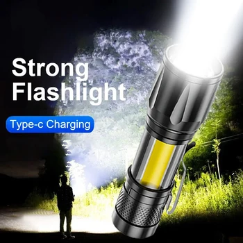 Močan Taktično Prenosne Svetilke LED Svetilke Kampiranje 3 Načini Zoomable Baklo Luči Prilagodljivih Luči z Vgrajeno V Baterija
