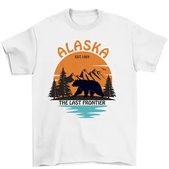 Aljaska Zadnji Meji Divje Živali Medved T-Shirt Moški Ženske Unisex
