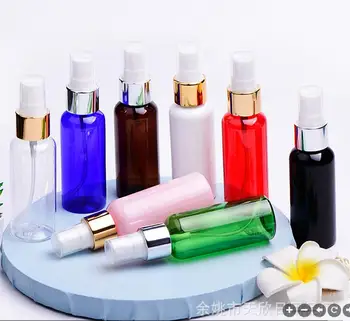 50 ml plastične PET plastenka srebrna zlata črpalka toner/vode/wc/fine megle škropilnica bistvo parfum vlage gel za nego kože, pakiranje