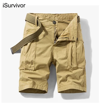 iSurvivor 2022 Novih Moških Bombaž Priložnostne Poletje Hlače Pet-točka Ohlapne Obleke Modni Trend dokolenske hlače (Pumparice) Plaža Hlače