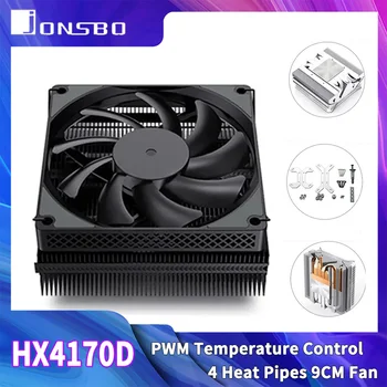 JONSBO HX4170D Zračnega Hlajenja CPU Hladilnik Radiator 4 Pin PWM 3300RPM Hladilni Ventilator za Intel LGA1200 1150 1700 AMD AM4 Primeru ITX