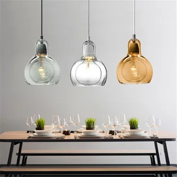 Sodobni LED Steklo Obesek Luč za Jedilnico, Kuhinjo, Bar Preproste Ustvarjalne Visi Vzmetenje Lestenci Postelji Luči