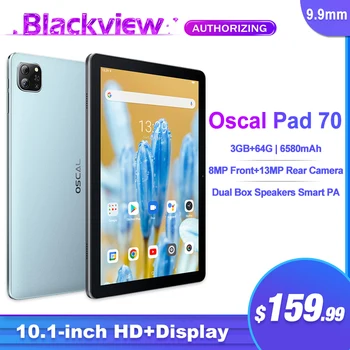Blackview Oscal Pad 70 Tablet 10.1 Palčni Zaslon 9.9 mm Tanko Telo 8MP Spredaj 13MP Kamera Zadaj 6580mAh Battey Pad Računalnik Android 12