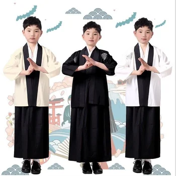 Fant je anime starodavni Japonski kimono style otrok samurai kimono tradicionalna Japonska kostum uspešnosti oblačila kimono celoten sklop