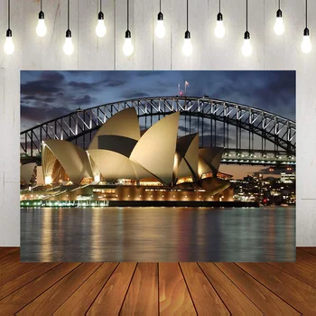 Sydney Opera House Ozadje Avstralija Točko Arhitekture Harbour Bridge Jezero Fotografske Ozadju Počitnice Dekor Transparent